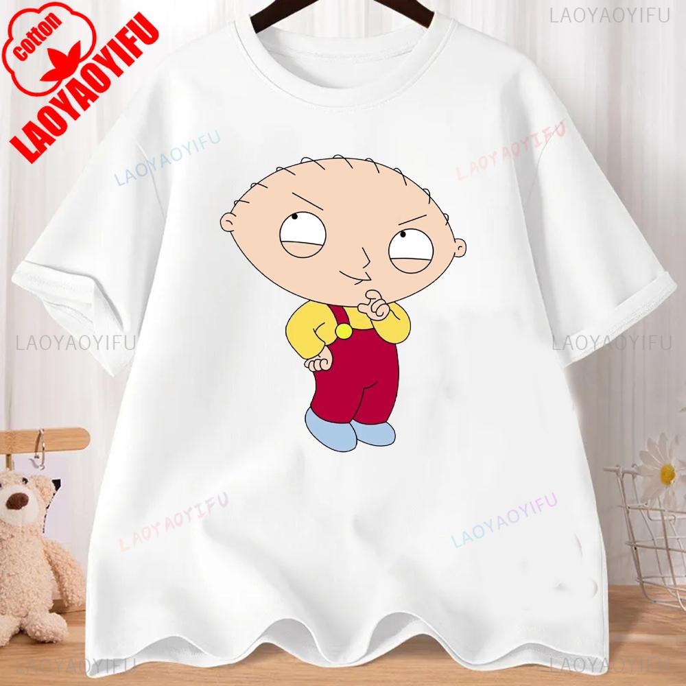FMILY GUY Stewie Tattoo Brian Cartoon FMILY GUY Bedrucktes T-Shirt für Fitnesstraining, Joggen und Outdoor-Aktivitäten