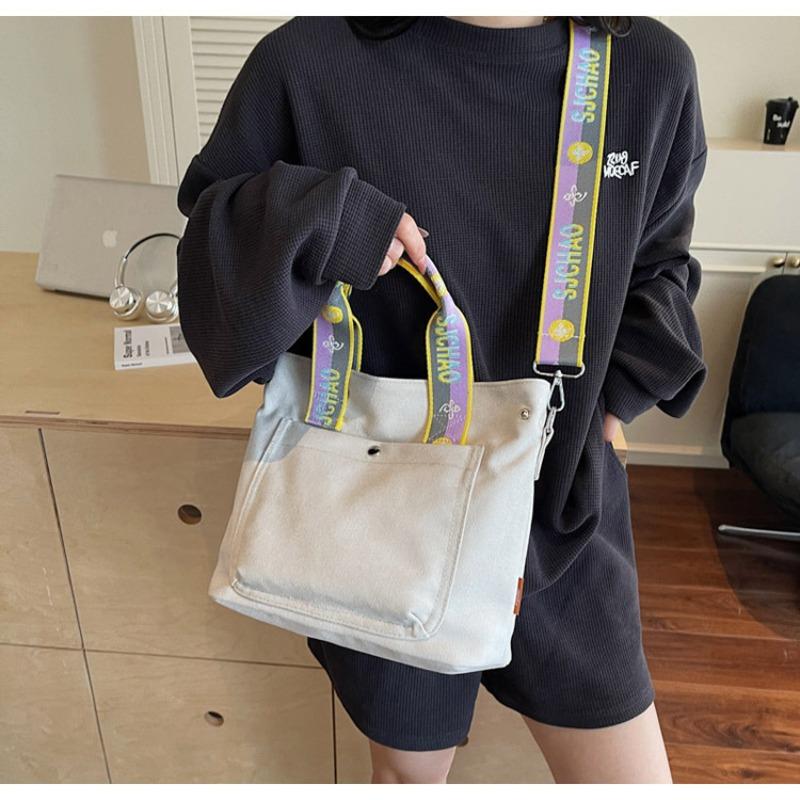 New Niche Contrasting Color Bag Women's Commuter Messenger Bag Fashion Casual Simple Temperament Tote Bag