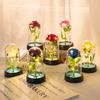 Eternal Rose in Glass Dome Desk Accessorie Artificial Flower Glow LED Roses Flores Eternas Birthday Christmas Gifts Room Decor