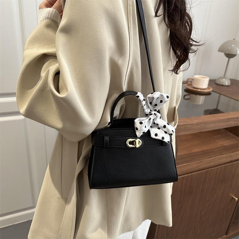 Fashionable Silk Scarf, Stylish and Versatile, Simple Texture, Single Shoulder Cross-body Handbag and Clutch Bag