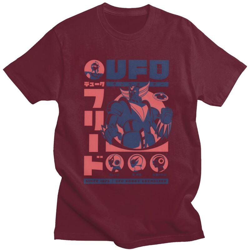 Custom UFO Robot Goldorak Grendizer T Shirt for Men Pure Cotton Tshirt Leisure Tee Short Sleeve Tshirt Slim Fit Clothing Gift