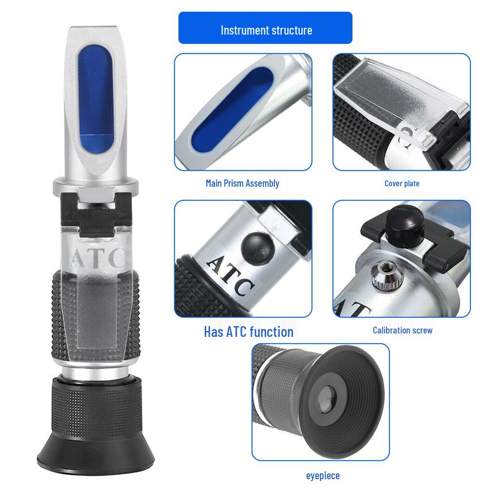 Portable Handheld Honey Brix & Baumé Refractometer (58-90 Brix) Sugar Meter