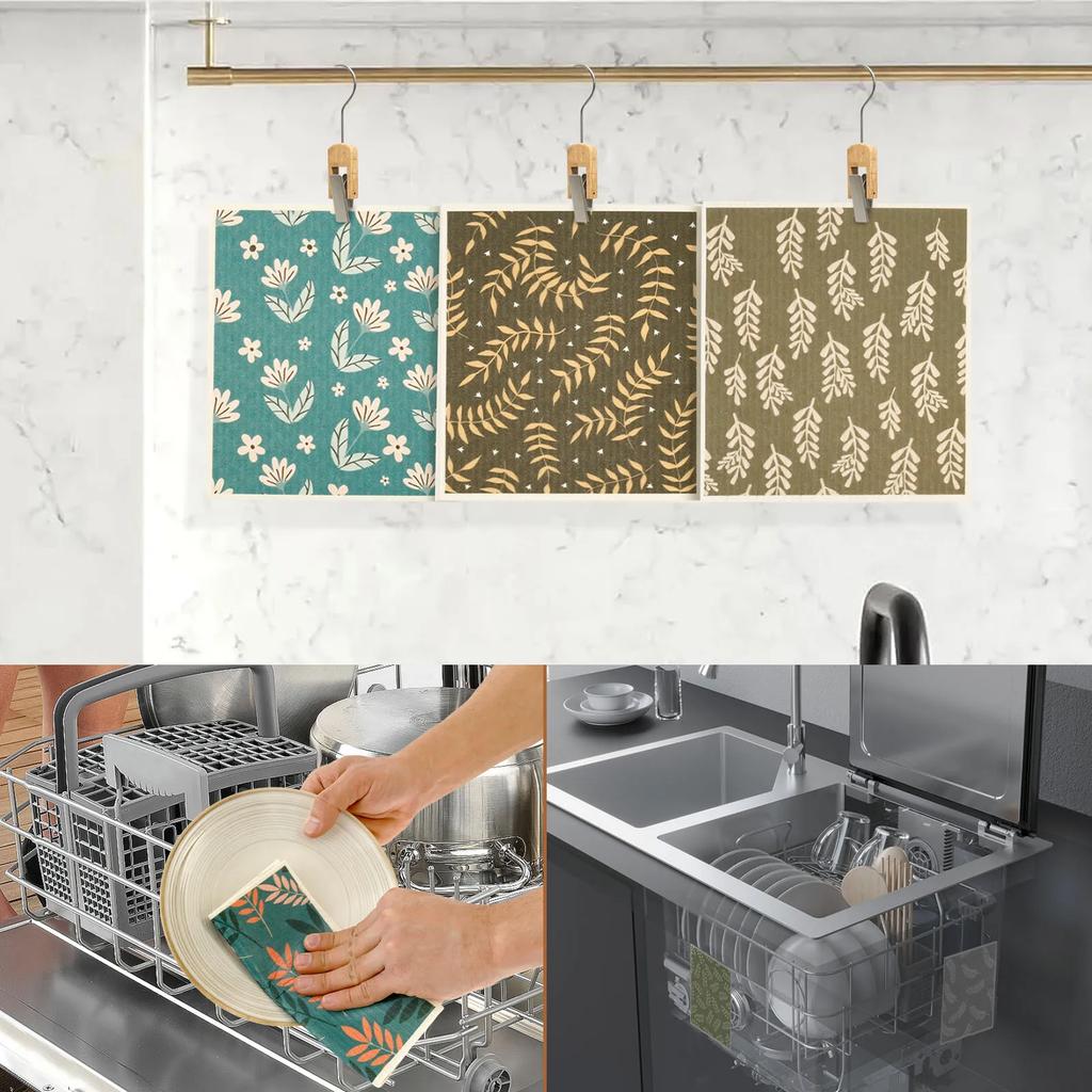 10Pcs Kitchen Dish Towels Cellulose Cotton Cleaning Cloths for Counter Sink Cookware Soft Kitchen Dish Rags Washcloths for Dish