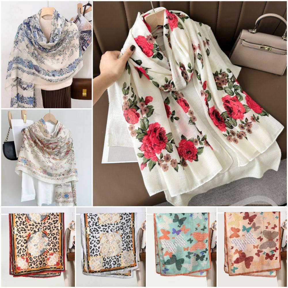 Sun-proof Silk Scarf Double Sides Large Scarves Elegant Sunscreen Shawl  Women
