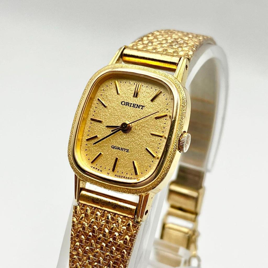 Used In Good Working Condition Orient Watch Ladies Square Gold Quartz New Battery ORIENT