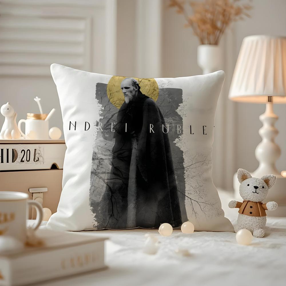 

Andrei Rublev Cushion Cover Pattern Printed Pillowcase For Living Room Sofa Cushion Cover & Bedroom Decor 12x12Inch