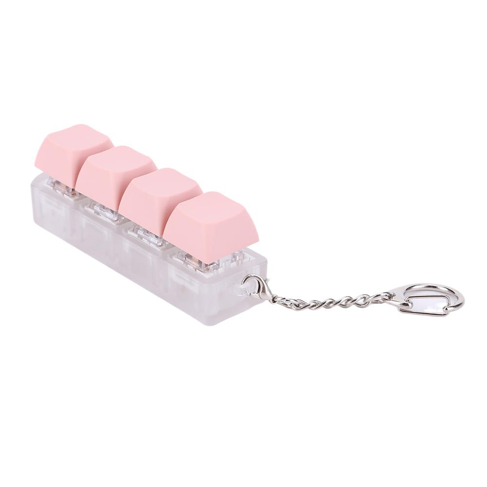 Keyboard Key Toy Button Keycap Fidget Keychain Decompression Toys(Pink)