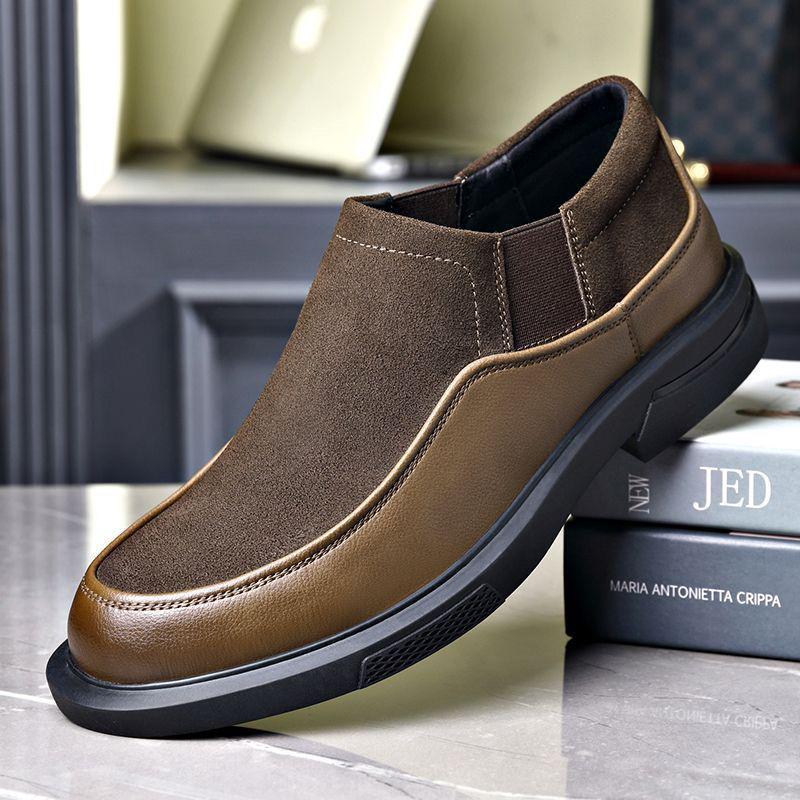 Men's Genuine Cowhide Leather Casual Shoes - 2025 Autumn/Winter Korean Style, Breathable & Versatile Retro Workwear Footwear