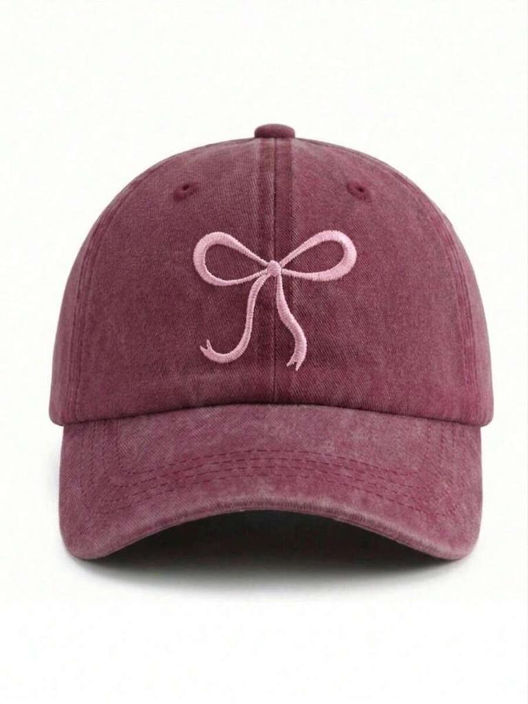 Women Butterfly Embroidered Baseball Cap Solid Color Snapback Hat Spring Summer Outdoor Sun Protection