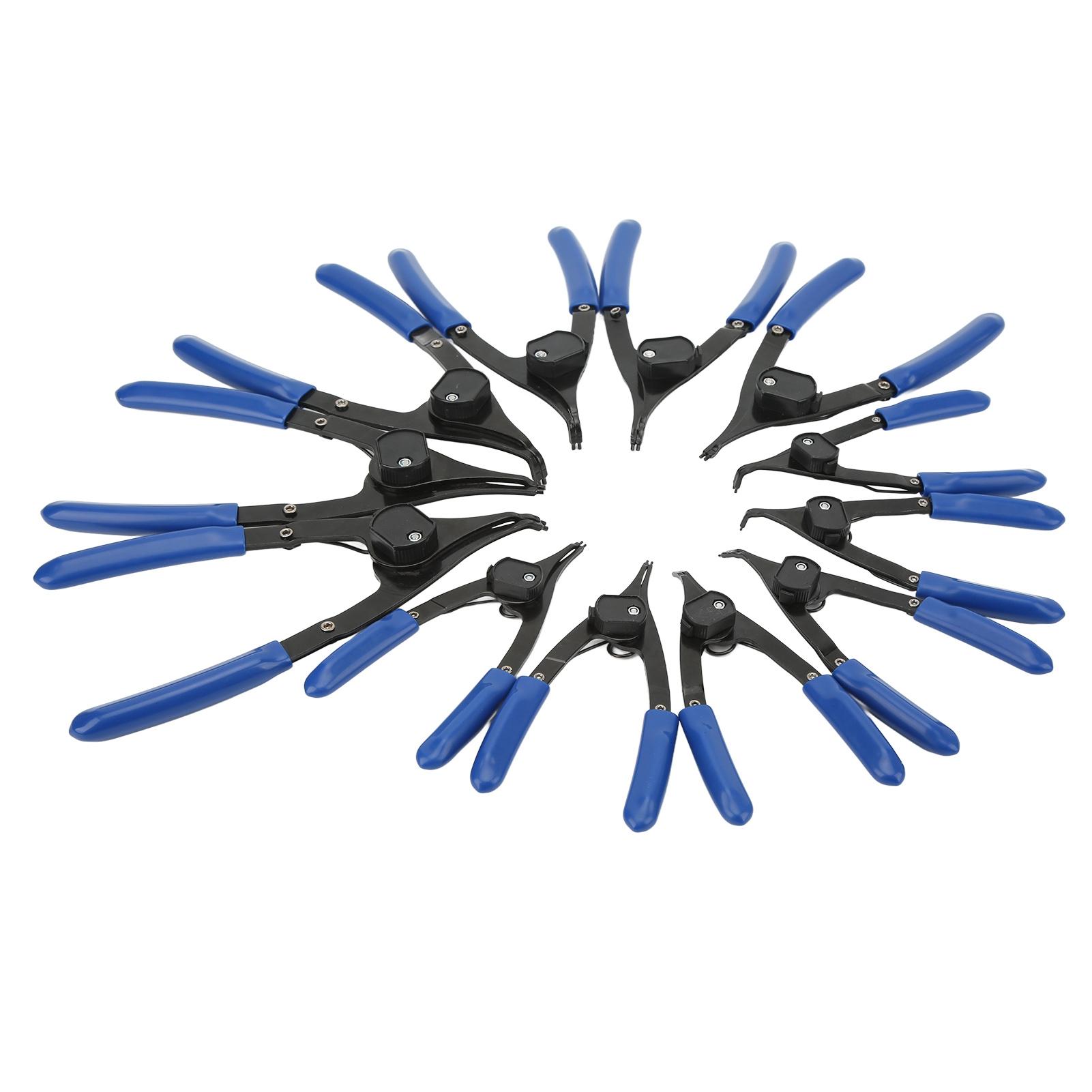 

12Pcs Snap Ring Pliers Set Straight Bent Jaw Universal Internal External Circlip Plier for Auto