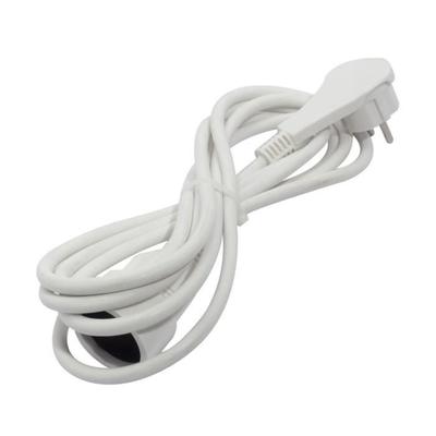 Forlængerledning HO5VVF 3 x 1,5 mm² - 3 m - Med flad stikprop - Hvid