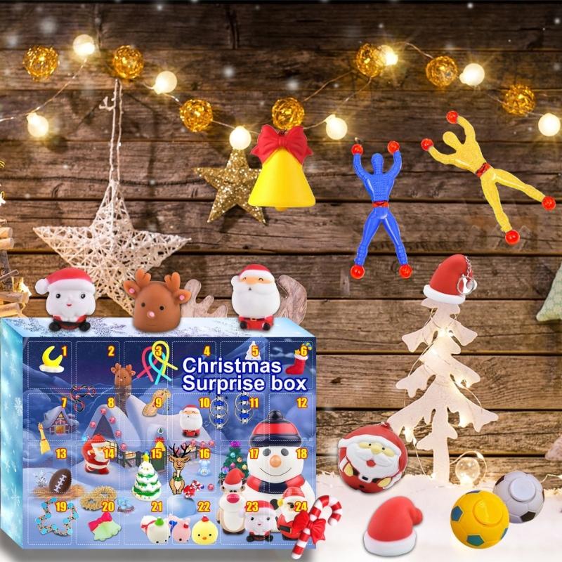 Weihnachts-Adventskalender 24 Tage Überraschungsspielzeug Täglicher Feiertags-Adventskalender Für Kinder Erwachsene Familie Partyzubehör