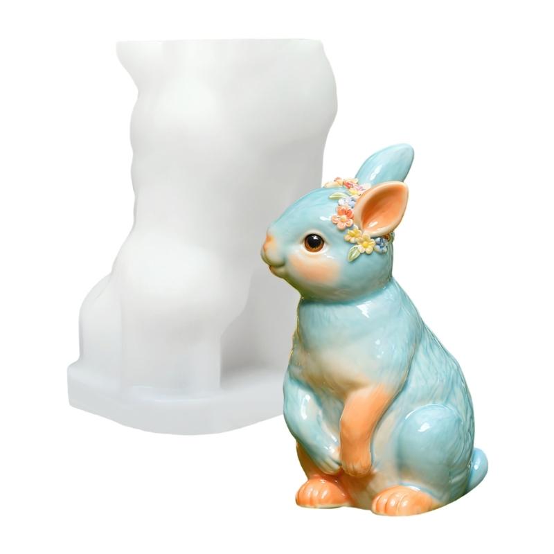 Practical Craft Mold Rabbit Shape Handmade Supplies Ornament Moulds Silicone Texture for Clay Wax and Resin Crafting