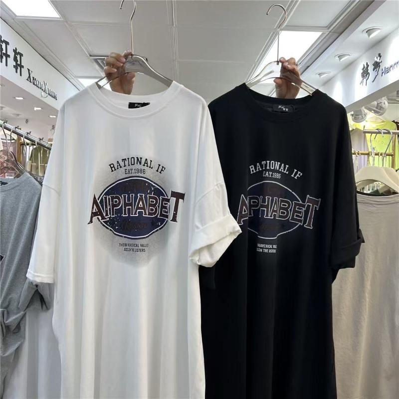 Γυναικείο Καθημερινό Φόρεμα T-shirt με Στρογγυλή Λαιμόκοψη και Κοντά Μανίκια, Άνετο Φόρεμα Μήκους Μέχρι το Γόνατο σε Μεγάλα Μεγέθη, Καλοκαιρινό