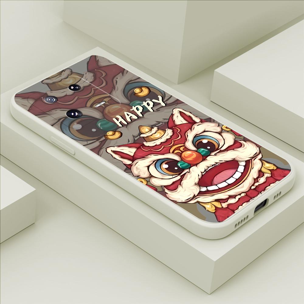 

Чехол для телефона с мультяшным красочным узором, квадратный, жидкий, силикон, TPU, полное покрытие камеры, противоударный защитный чехол для Xiaomi Redmi iPhone Xiaomi Poco X6 5G белый