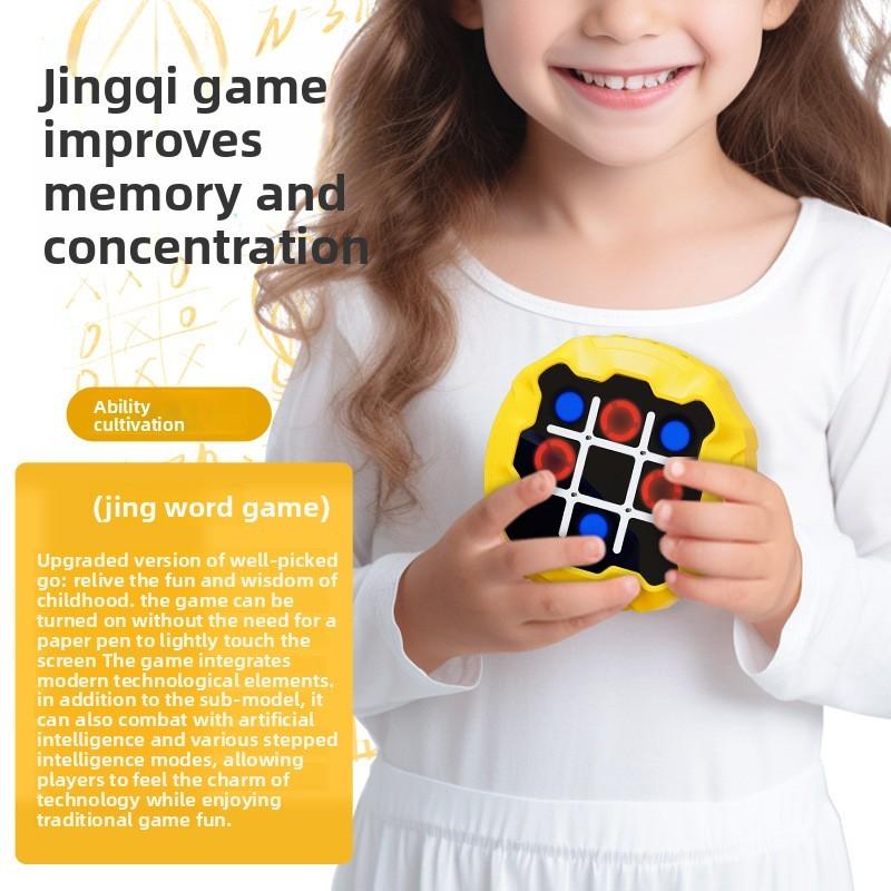 Gioco Portatile Tic Tac Toe Elettronico Ricaricabile Divertimento per Bambini Giocattolo da Viaggio