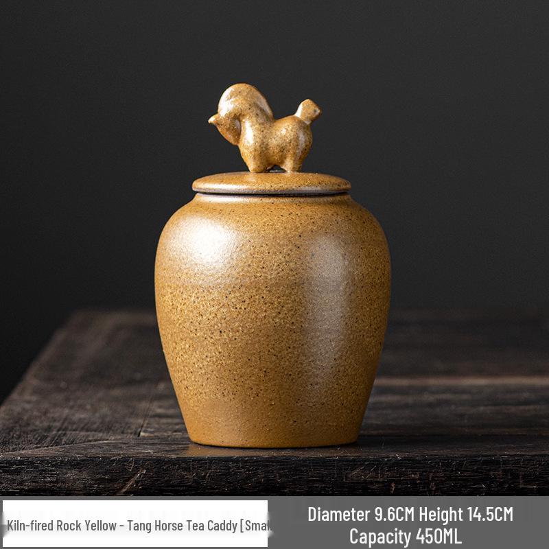 Chinese Ceramic Tea Canister: Small/Large Sealed Storage Jar for Pu'er Tea with Logo Printing