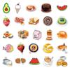 50 Cute Cartoon Food Stickers - Waterproof, Perfect for DIY Journals, Phone Cases & Milk Tea Cup Decoration