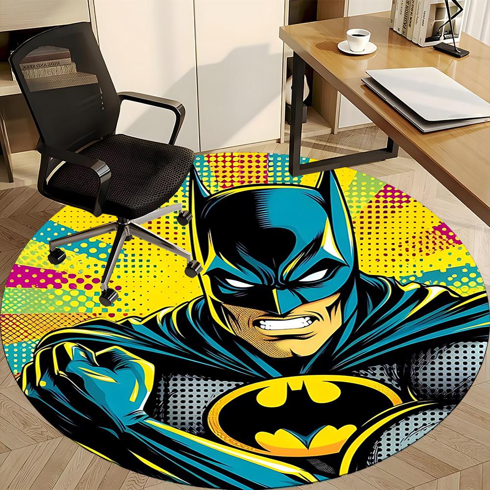 1pc Batman, Superhero Chair Carpet for Office Non-Slip, Indoor Non-Slip Washable Carpet, Non-Shedding Mat For Office yy251030010