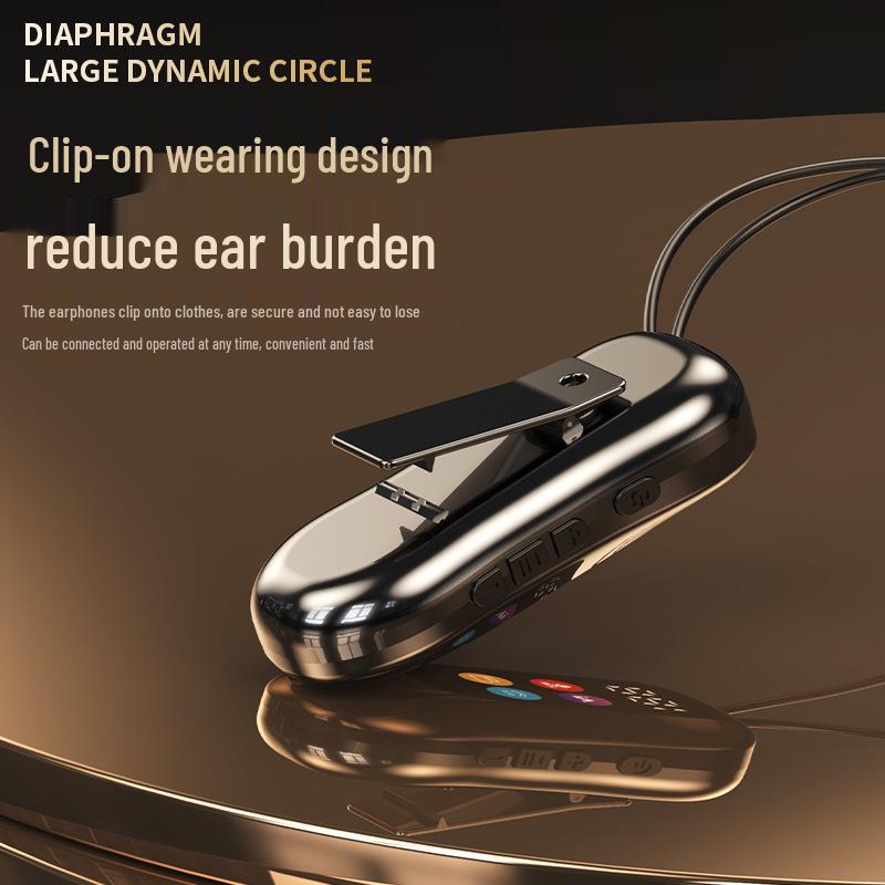 Clip-on Bluetooth Headset with Long Battery, Noise Reduction, Sports Card Insertion, In-Ear Gaming, Wireless
