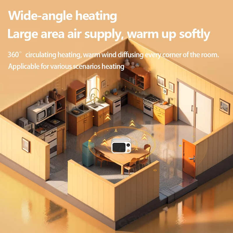 2024 Nou încălzitor electric portabil de 1200 W Încălzitor de casă Încălzitor de spațiu portabil cu ecran de afișare LED PTC încălzire ceramică pentru casă