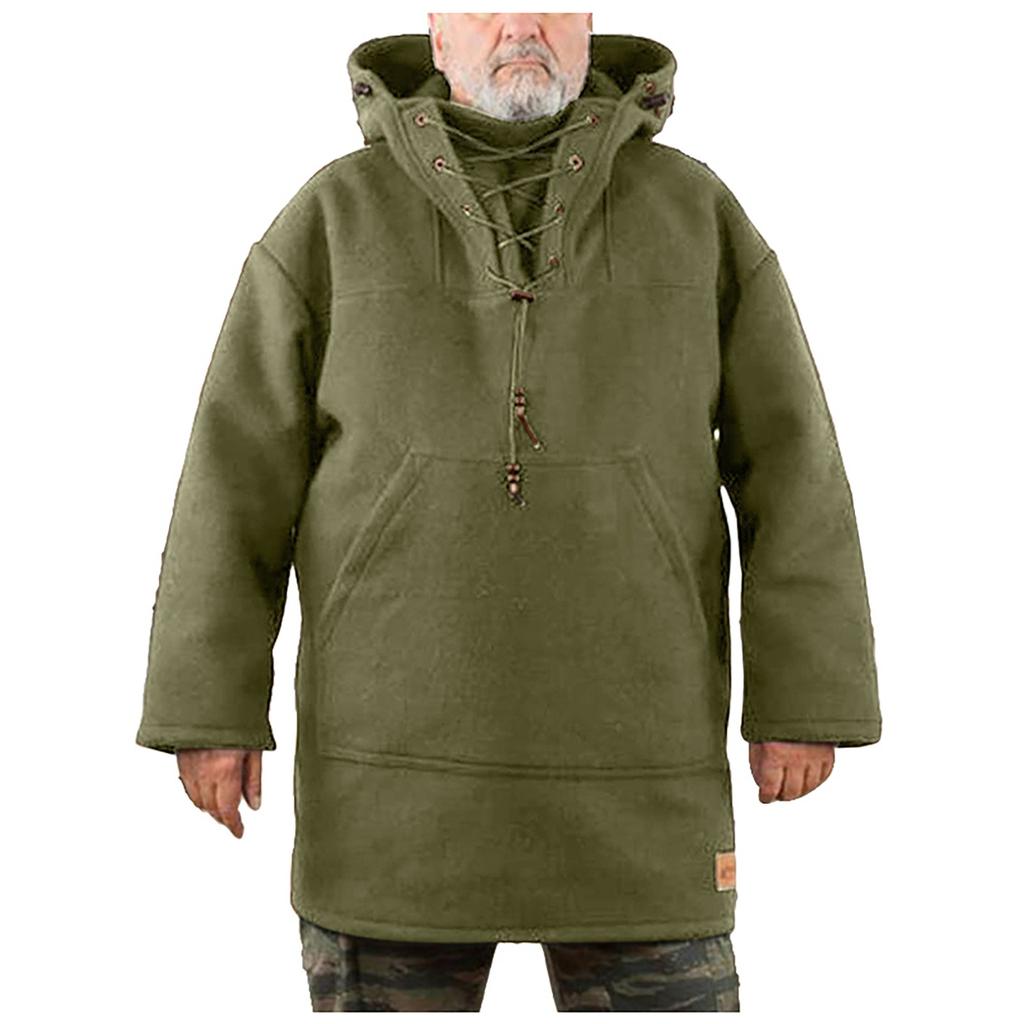 Men's Wool Heavy Coat Winter Leisure Jacket  Color Plus Size Casual Sweater