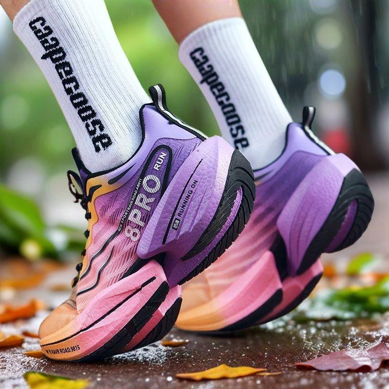 Men'S Running Shoes Carbon Plate Racing Marathon Athletic Shoes Cushioned Comfortable Road Sneakers Teenage Training Shoes