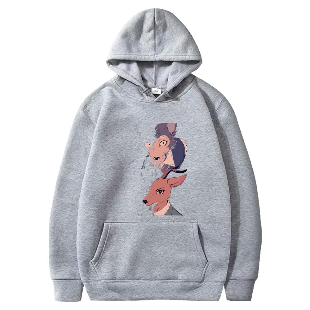 Hot Manga BEASTARS Hoodie Legoshi Rouis Graphic Print Sweatshirt Men Women Clothing Long Sleeve Hooded Harajuku Male Streetwear