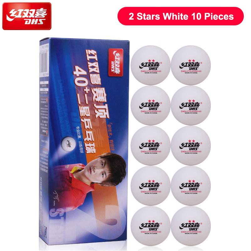 Pelotas de Tenis de Mesa DHS con Costura D40+ ABS Nuevo Material 10 Piezas/Caja Pelotas de Ping Pong Profesionales Aprobadas por la ITTF para Entrenamiento