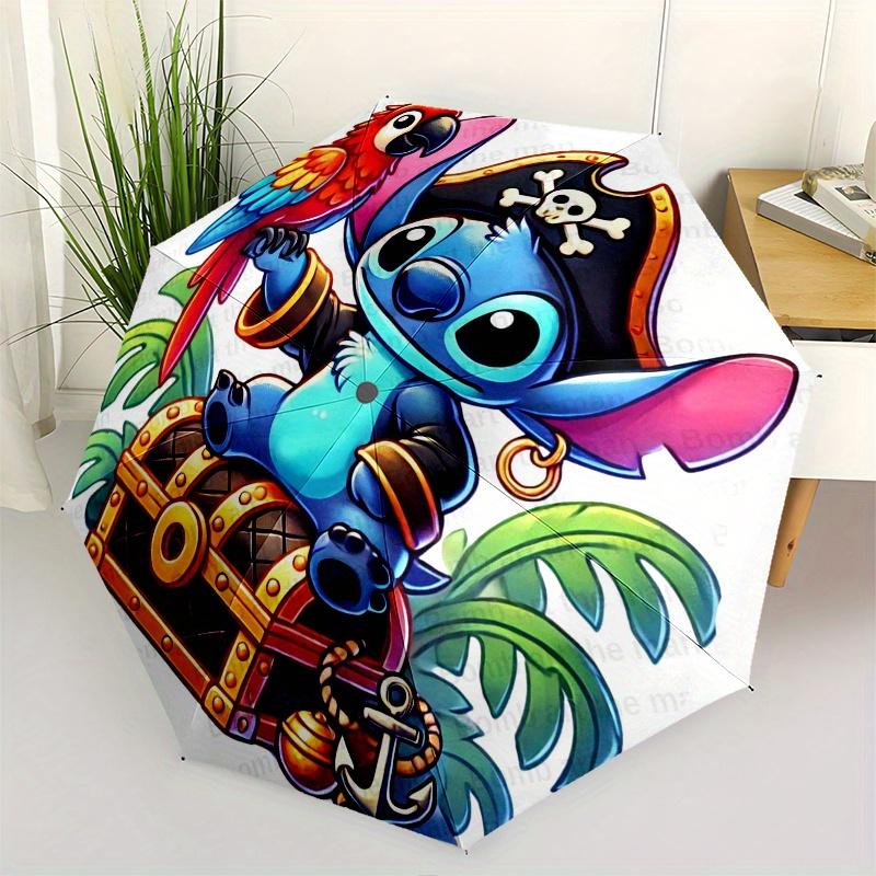 

Pirate Stitch,Treasure Chest Automatic Umbrella Tri fold Portable Umbrella, Best Holiday Gift for Men and Women, Durable Iron Frame, Playf