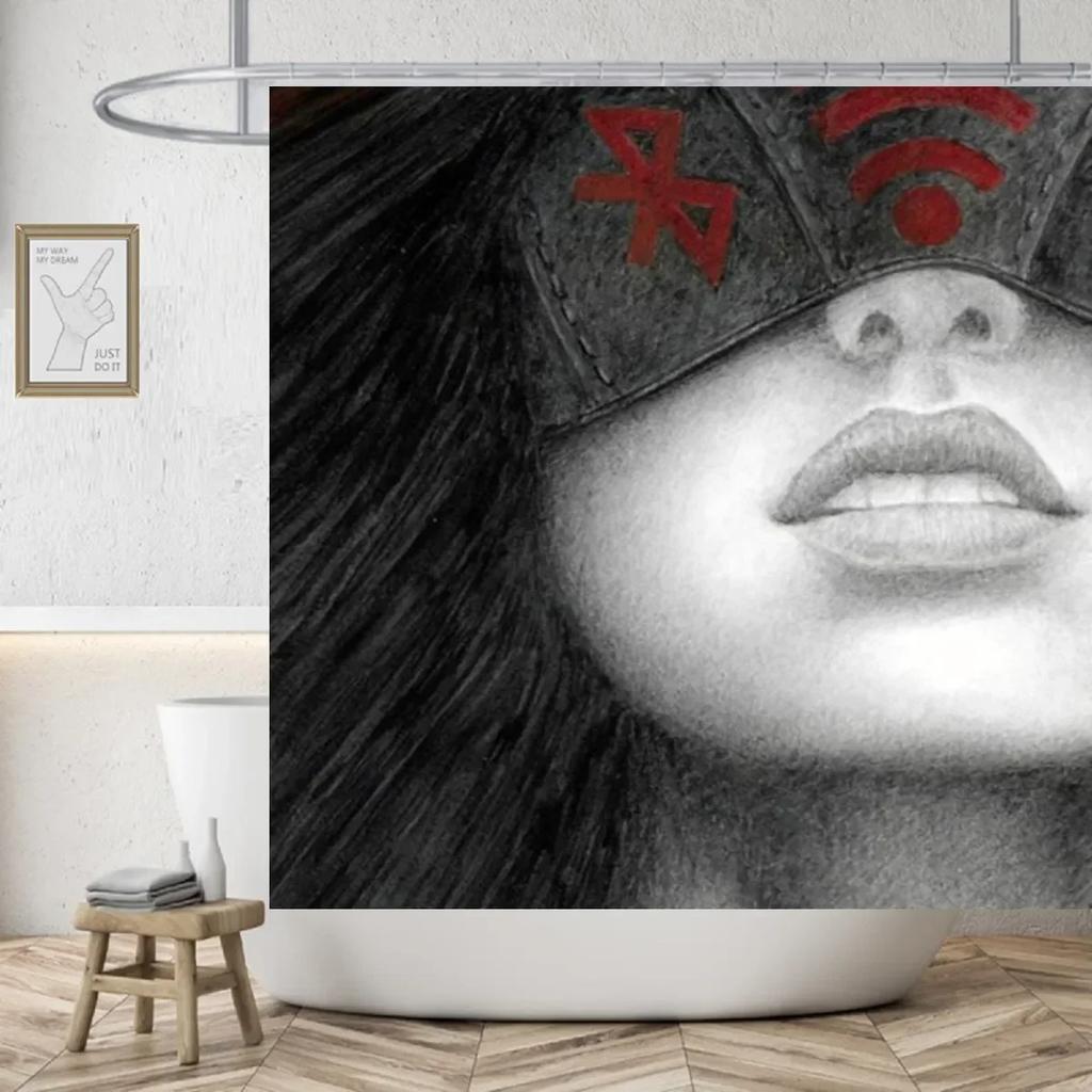 Get Naked Sexy Woman White Shower Curtain Waterproof High Quality Polyester Fabric Beach Washable Original Cortinas Home Decor