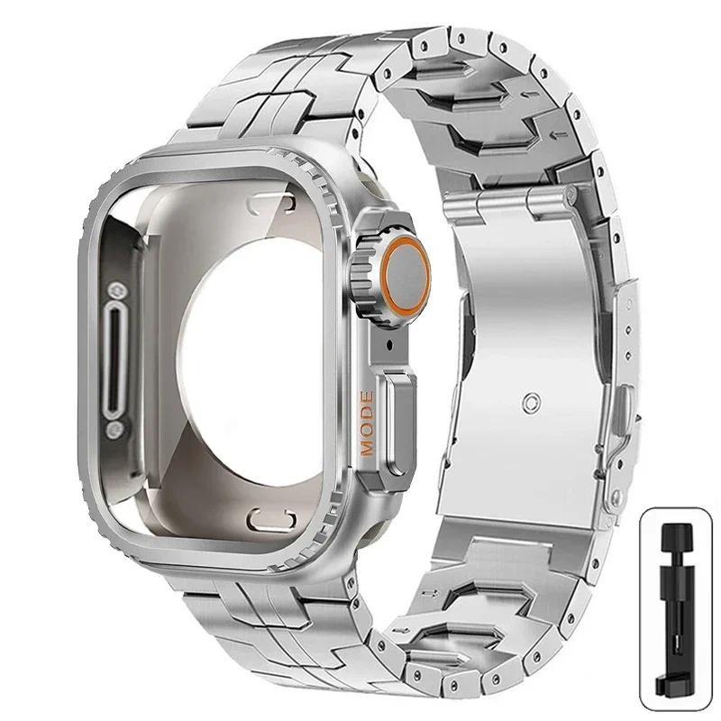 

Luxury titanium alloy strap+metal case for Apple Watch Series 11 10 46mm 42mm Ultra 3/ 2 / 1 49mm 45mm 44mm 9 8 7 6 5 4 SE3/2/1 Series 11 42mm