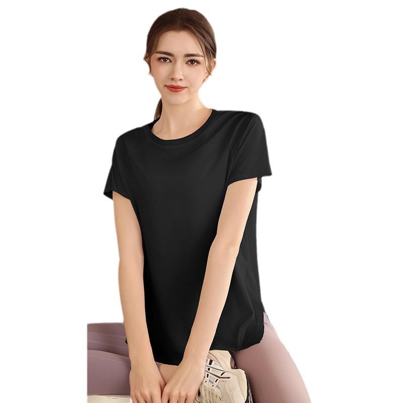 Women's Plus Size Loose Sports Top - Short Sleeve Yoga T-Shirt, Slimming, Breathable Fitness Cover-Up for Summer