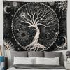 Bohemian Celestial Tree of Life Tapestry Wall Hanging Cosmic Stars Boho Zodiac Moonlight Decor Polyester Art Print