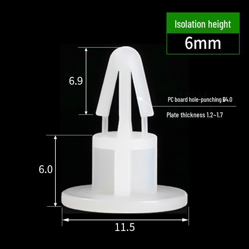Nylon Rivet Spacer: Aircraft Head Push-Type Flat Base PC Board Fixing Stud