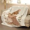 Two Rabbits Print Coral Fleece Blanket All Season Soft Throw for Sofa Bed Camping Office Home Decor Mixed Colors