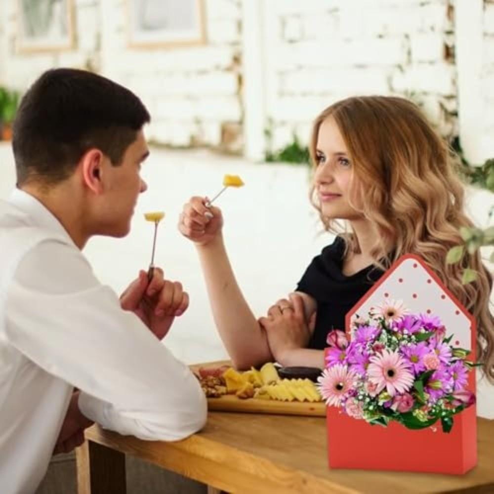 Neue Faltbare Valentinstags-Umschlagboxen DIY Leere Blumenstrauß-Verpackung Streifen Blumenstrauß Papierboxen Valentinstag