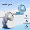 Portable Neck Hanging Fan Foldable USB Rechargeable Mini Handheld Cute Bunny Desk Fan With Lanyard For Office Outdoor White