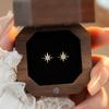 Gold Silver Color Eight-pointed Star Earrings for Women Mini High-end Zircon Star Cartilage Piercing Earrings Minimalist Jewelry