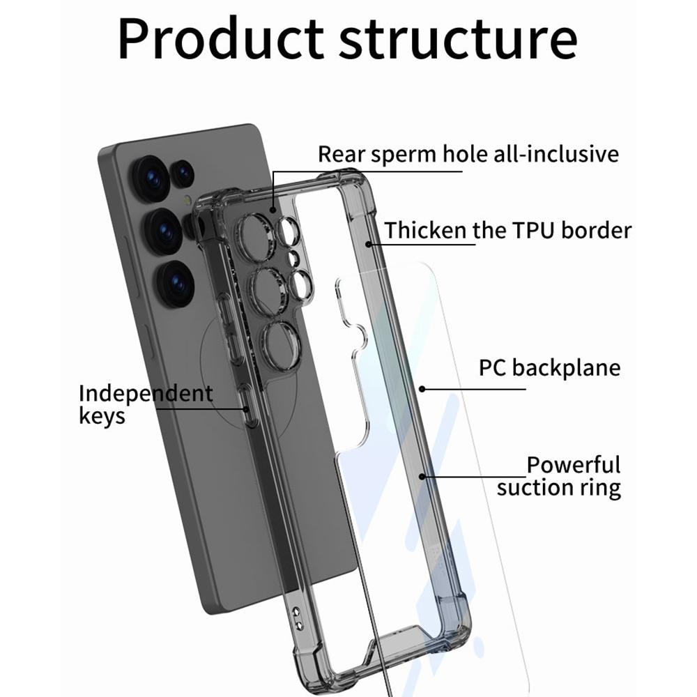 

GKK For Samsung Galaxy S25 Ultra Case Airbag Anti Drop TPU+PC Phone Back Cover Transparent