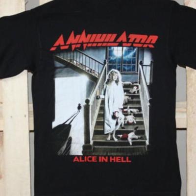 Annihilator Band Alice In Hell schwarzes T-Shirt Kurzarm Alle Größen TA4483 Unisex T-Shirt