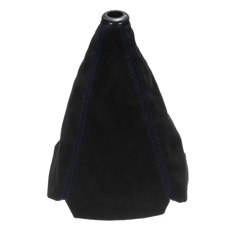 Car Gear Shift Collars Covers Red/Black/Yellow/Blue Suede PU Leather Gear Stick Shift Shifter Knob Cover Boot Gaiter