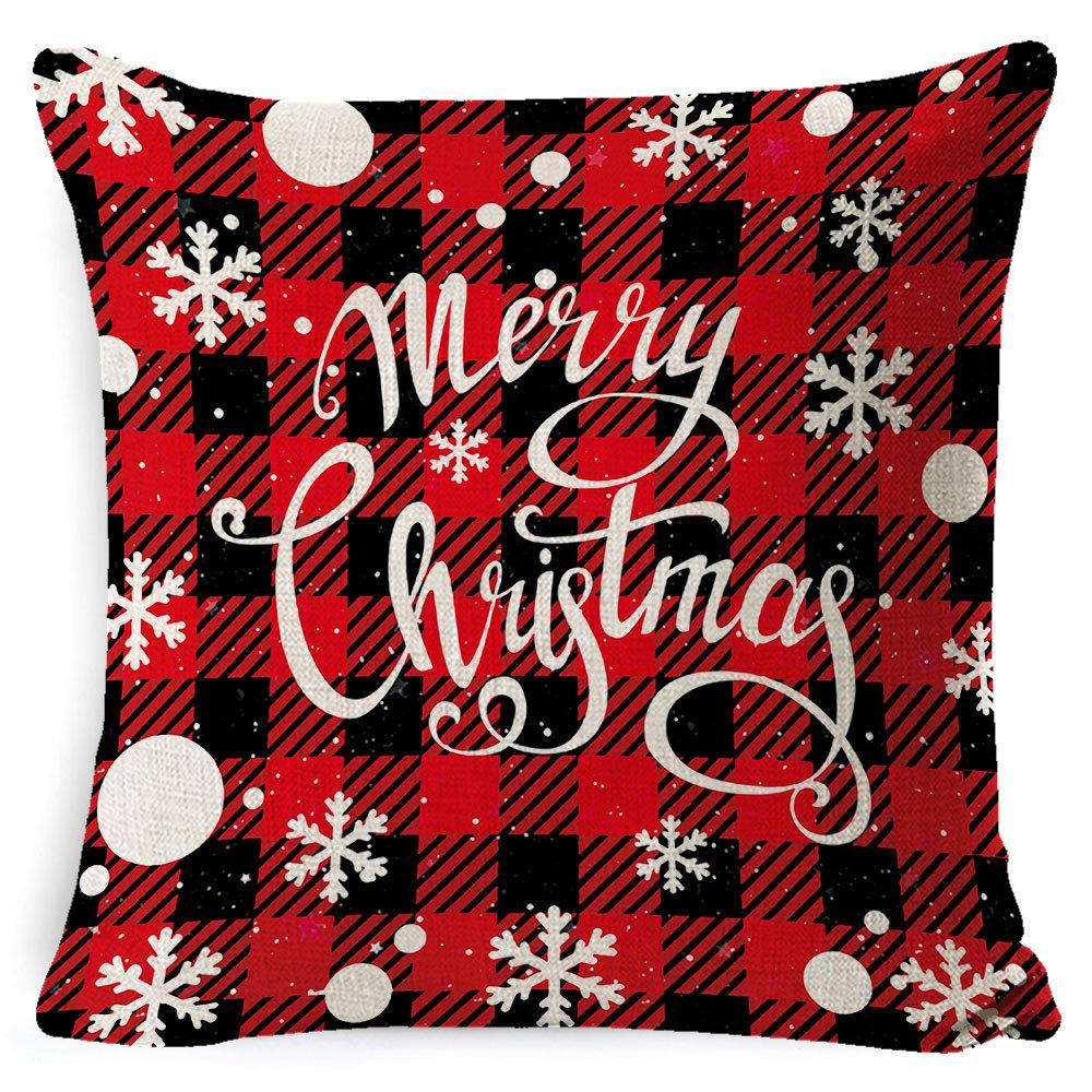 New Christmas Pillow Cover Four-piece Set Pillow Cushion Office Lumbar Backrest Decorative Backrest