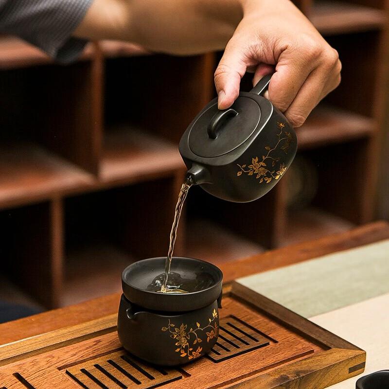 Xiao Feng You Li Flowers Blooming Purple Clay Tea Set