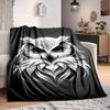 1pc Owl Face Artwork Soft & Warm Polyester Knit Blanket, Digital Printed, All-Season Throw for Napping, Traveling, Sofa Yy250906010