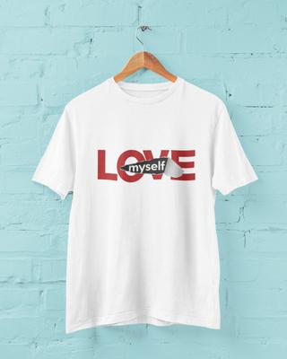 Love Myself T-Shirt Red Black Torn Design Motivational Graphic Tee Unisex B1