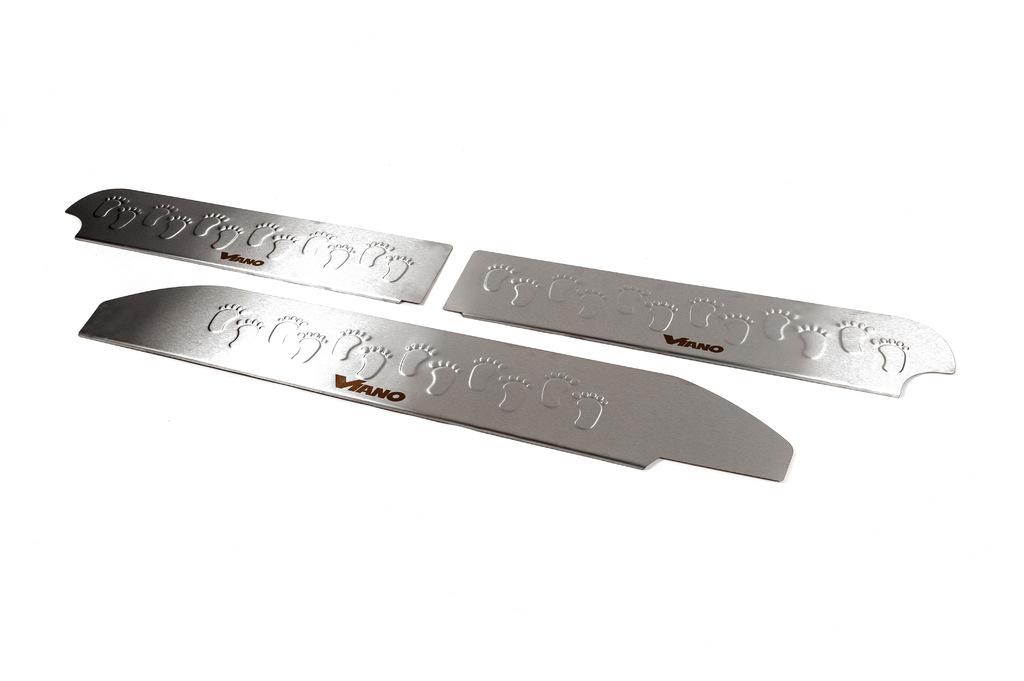 

Накладки на внутренние пороги Carmos V3 (нерж) 3 шт, Carmos - Турецкая сталь для Mercedes Viano 2004-2014 гг