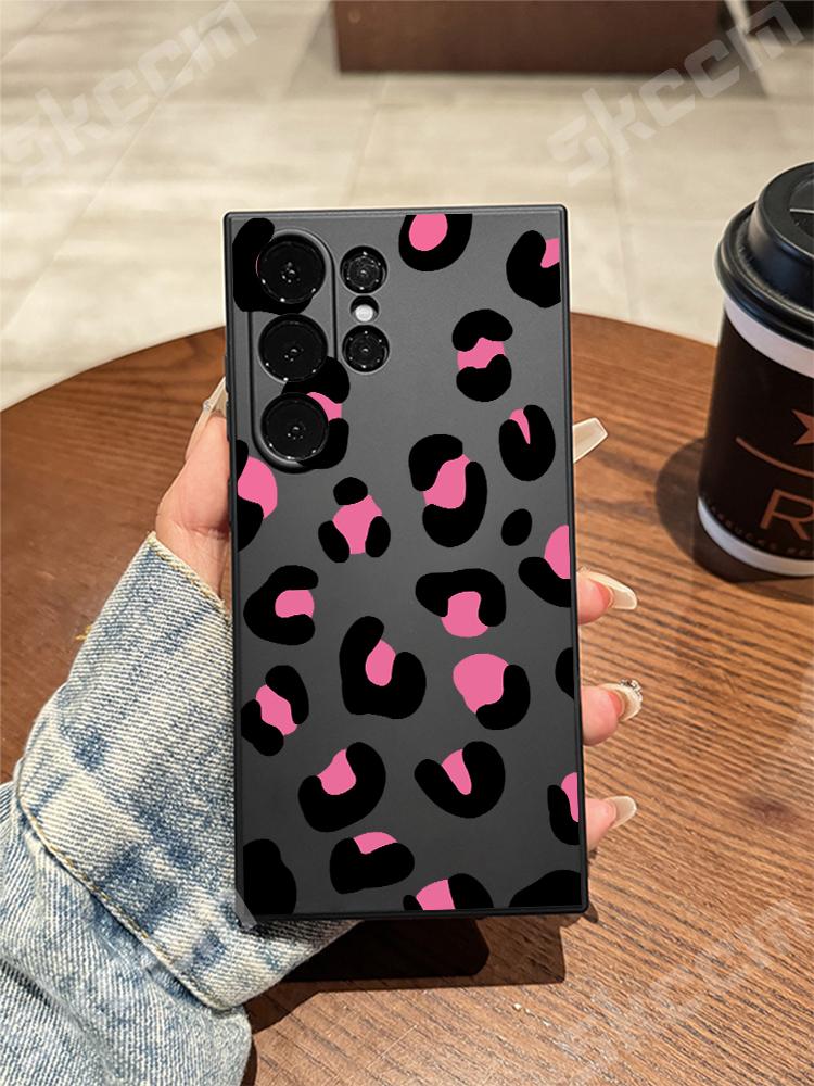 Fashion Leopard Print Phone Case For Samsung Galaxy S24 Ultra S23 Plus S22 S20 FE A73 A72 A71 A55 A54 A51 A50 Shockproof Cover