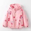 British Style Girls' Windbreaker Winter Clothing New European and American Style Fashionable Little Girl Hooded Zipper Jacket Coat 2-8 Years Old