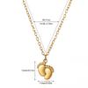 Tiny Baby's Feet Gold Color Necklace For Women Exquisite Stainless Steel Romantic Heart Charm Sun Necklaces Jewelry Party Gift